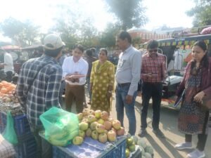 सब्जी मंडी सैलाना बस स्टैंड स्थित फल एवं सब्जी दुकानों का किया निरीक्षण,18 दुकानों से लिए गए नमूने।