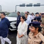 केंद्रीय मंत्री नितिन गडकरी का रतलाम बॉर्डर पर हुआ स्वागत, अल्प प्रवास के बाद अहमदाबाद रवाना