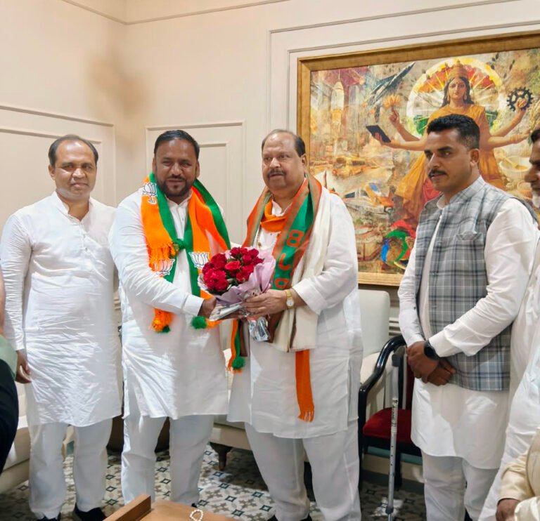 अल्‍पसंख्‍यक मोर्चे के नवनियुक्‍त प्रदेशाध्‍यक्ष द्वारा एमएसएमई मंत्री चेतन्य काश्‍यप से सौजन्‍य भेंट
