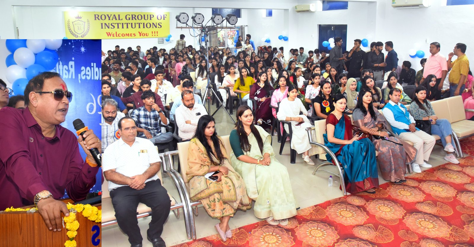 रॉयल कॉलेज में नवप्रवेशित फार्मेसी विद्यार्थियों का फूलों और गीतों से हुआ भव्य स्वागत; चेयरमैन प्रमोद गुगालिया ने दिए सफलता के मूलमंत्र